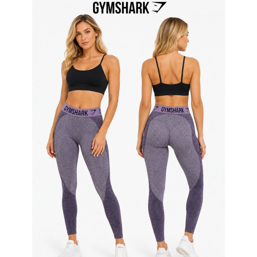Gymshark Flex Low Rise Seamless Leggings Women Purple Gray Color Block XS